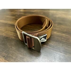 Jackson Hole Wyoming Mountain Khaki Trout Webbing Belt with Buckle 37 X 1.5